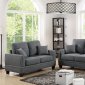 F6507 Sofa & Loveseat Set in Ash Black Fabric by Poundex