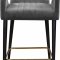 Luxe Counter Stool 792 Set of 2 Grey Velvet Fabric by Meridian