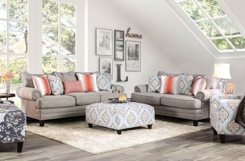 Talluhah Sofa SM8130 in Gray Woven Fabric w/Options [FAS-SM8130-Tallulah]