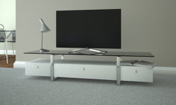 Lumina TV Console TVR 7424 in White by At Home USA [AHUTV-Lumina-TVR 7424-White]