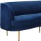 Vivian Sofa 694 in Navy Velvet Fabric by Meridian w/Options