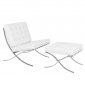 Bellefonte Accent Chair & Ottoman BR30WL in White by LeisureMod