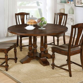 Griselda CM3136RT 5Pc Dining Set in Brown Cherry