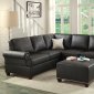 F7769 Sectional Sofa in Black Bonded Leather by Boss