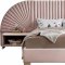 Cleo Bed in Pink Velvet by Meridian w/Options