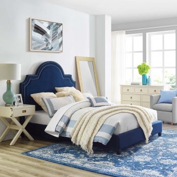 Primrose Upholstered Platform Queen Bed in Navy Velvet by Modway [MWB-MOD-5812-NAV Primrose]