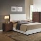 Ireland Bedroom 5Pc Set by Acme w/White PU Upholstered Bed