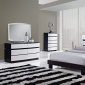 Catalina Bedroom in White & Wenge w/Platform Bed by Global