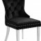 Carmen Dining Chair 743 Set of 2 Black Velvet Fabric by Meridian