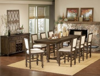 Medium Brown Modern Counter Height Dining Table w/Optional Items [HEDS-893-36]