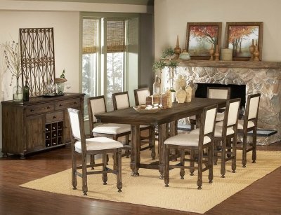 Medium Brown Modern Counter Height Dining Table w/Optional Items