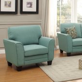 Adair Sofa & Loveseat Set 8413TL in Teal Fabric by Homelegance