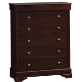 Dark Cappuccino Color Five Drawer Contemporary Chest