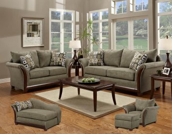 Green Fabric Modern Sofa & Loveseat Set w/Optional Items [CHFS-V4-8100-Green]