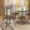 Bronze Metal Frame Traditional Dinette Table w/Oak Wood Base