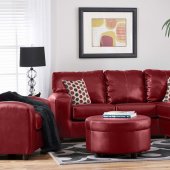 446 Rona Sectional Sofa San Marino Red Polyvinyl by Chelsea