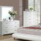 F9241 Bedroom Set by Boss in White w/Leatherette Upholstered Bed