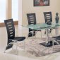 Glass top Dinette W/Marble Base & 6 Chairs Set