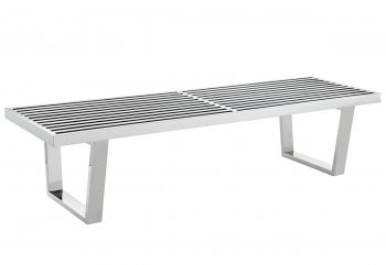 Sauna Bench in Stainless Steel by Modway w/Options [MWBN-EEI-246-SLV Sauna Silver]