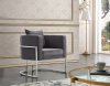 Pippa Accent Chair 524 in Grey Velvet Fabric by Meridian