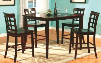 Espresso Finish Elegant 5Pc Modern Pub Dining Table Set [ABCDS-6340]