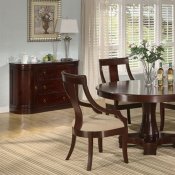 Deep Cherry Finish Classic Dinning Room W/Round Dining Table