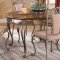 Metal Base Stylish Dinette w/Wood & Slate Top Table