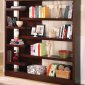 Cappuccino Finish Contemporary Semi-Backless Bookcase Console