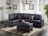 F6855 Sectional Sofa and Ottoman Set in Espresso Faux Leather