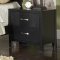 Black Finish Contemporary Bedroom w/Optional Case Goods