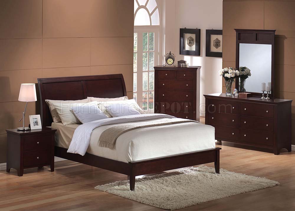 expresso bedroom furniture with white leather
