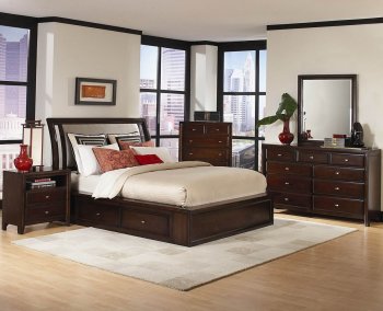 Distressed Cherry Finish Modern Bedroom Set w/Options [CRBS-201331Q]