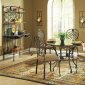 Wood Top & Metal Base Transitional Dining Table w/Options