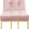 Pierre Dining Chair 714 Set of 2 Pink Velvet Fabric by Meridian