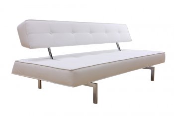 Button-Tufted Sofa Bed in White, Black, Brown or Red Leatherette [JMSB-K18-A Color Choice]