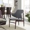 Cherish Wood Lounge Chair Set of 2 in Dark Gray Fabric by Modway