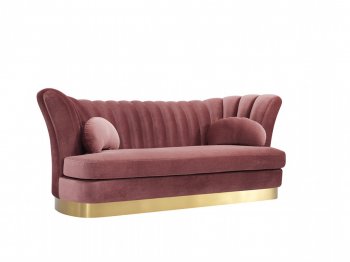 Arvada Sofa & Loveseat Set in Pink Velvet by VIG w/Options [VGS-Arvada Pink]