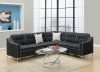 F6887 Sectional Sofa in Black Fabric by Boss