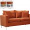 Naomi Sofa 633 in Cognac Velvet Fabric by Meridian w/Options