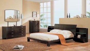 6 Piece Dark Cappuccino Finish Contemporary Bedroom Set [GFBS-Capri]