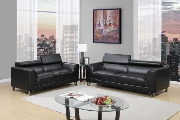 U8210 Sofa in Black PU by Global w/Options [GFS-U8210-BL]