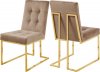 Pierre Dining Chair 714 Set of 2 Beige Velvet Fabric by Meridian