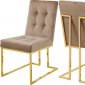 Pierre Dining Chair 714 Set of 2 Beige Velvet Fabric by Meridian