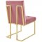 Privy Dining Chair Set of 2 in Dusty Rose Velvet by Modway