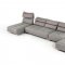 Zip Sectional Sofa in Grey Fabric by VIG w/Moveback Backrests