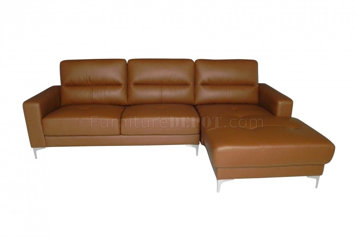 Memphis Sectional Sofa in Tan Bonded Leather by Whiteline