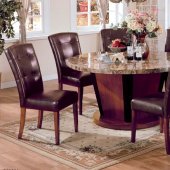 5 PC Genuine Marble Top Dining Table with 4 Side Chairs