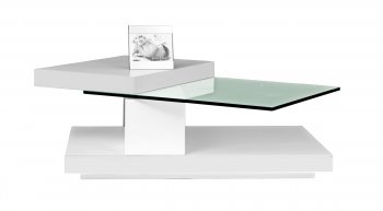 Swing Coffee Table in White High-Gloss by Beverly Hills [BHCT-Swing White]