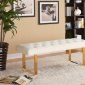 Ethan 114 Cream Velvet Bench by Meridian