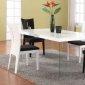 White Lacquered Top & Glass Legs Dining Table w/Optional Chairs